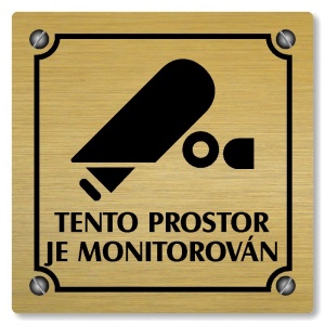 Tento prostor je monitorován, 148x148mm, zlatá, Kansas
